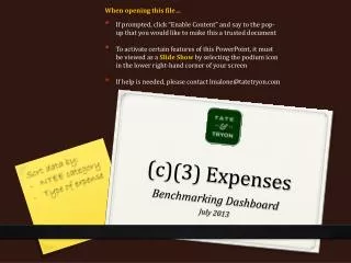 (c)(3) Expenses