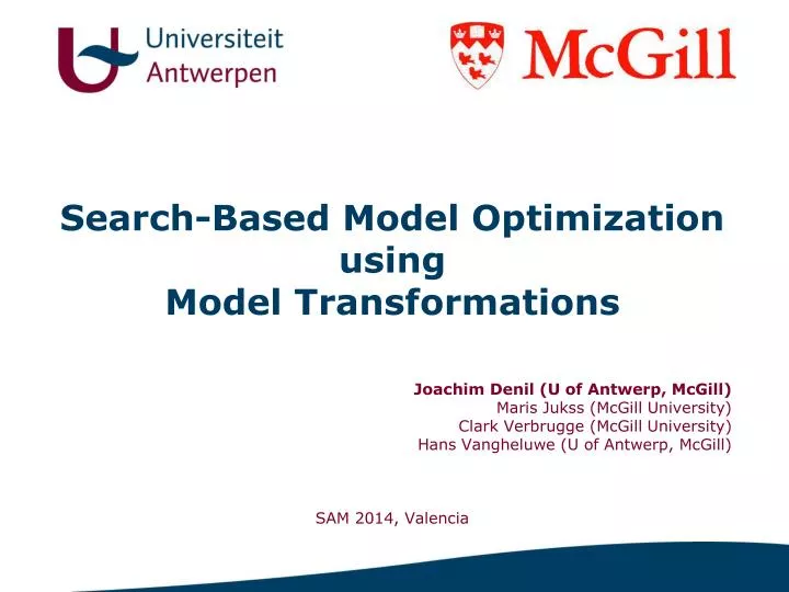 search based model optimization using model transformations