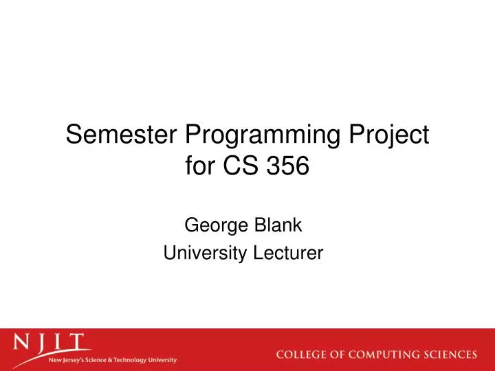 semester programming project for cs 356