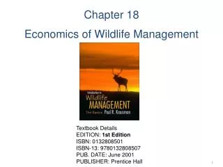 Chapter 18 Economics of Wildlife Management