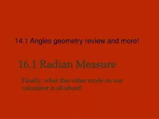 1 6.1 Radian Measure