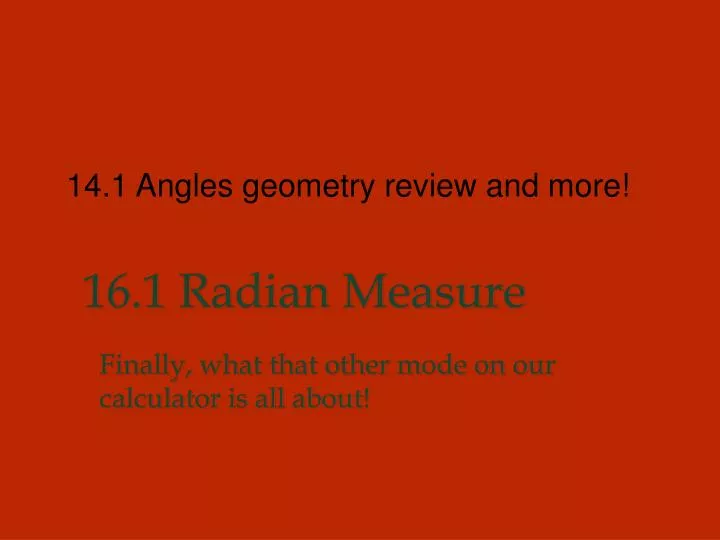 1 6 1 radian measure
