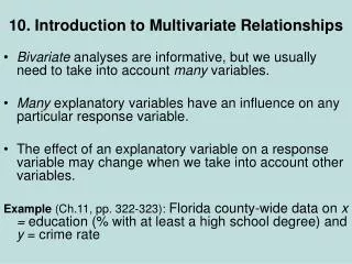 10. Introduction to Multivariate Relationships