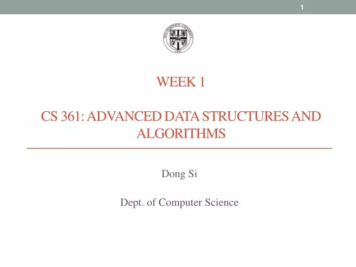 week 1 cs 361 advanced data structures and algorithms