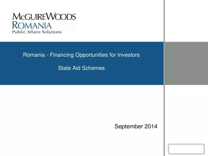 romania financing opportunities for investors state aid schemes