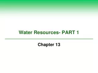 Water Resources- PART 1