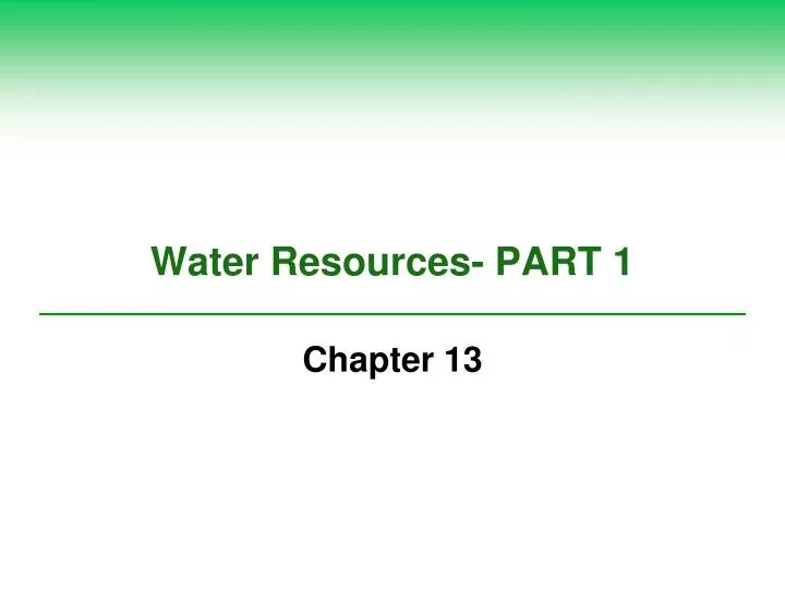 water resources part 1