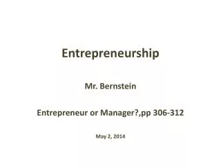 Entrepreneurship