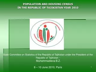 POPULATION AND HOUSING CENSUS IN THE REPUBLIC OF TAJIKISTAN YEAR 2010