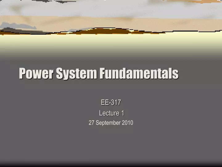 power system fundamentals