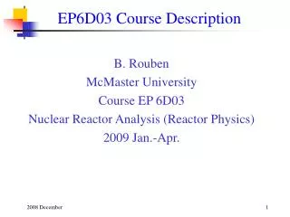 EP6D03 Course Description