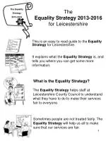 Leicestershire Equality Strategy 2013-2016 Guide - slide 1