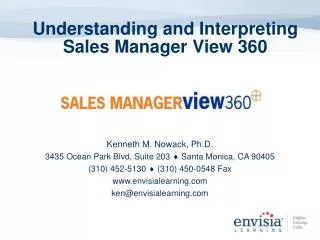 Understanding and Interpreting Sales Manager View 360