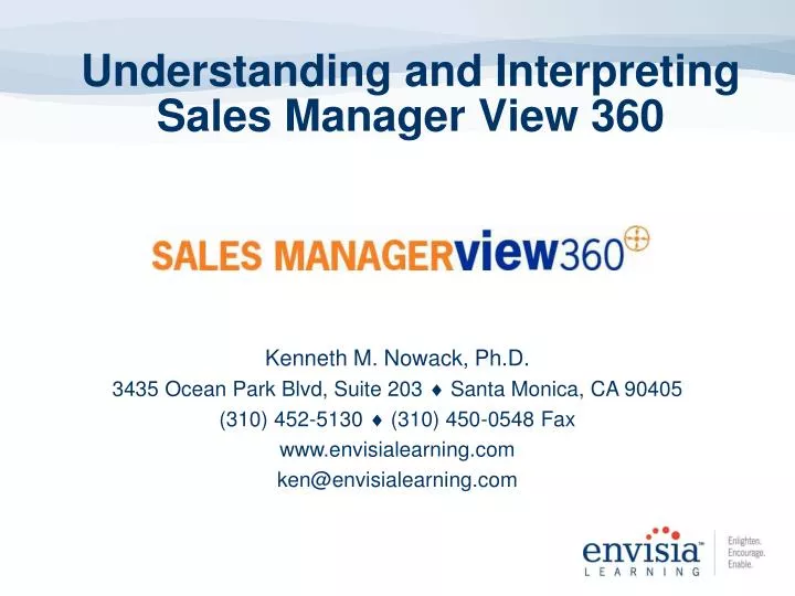 understanding and interpreting sales manager view 360