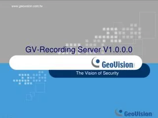 GV-Recording Server V1.0.0.0