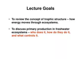 Lecture Goals