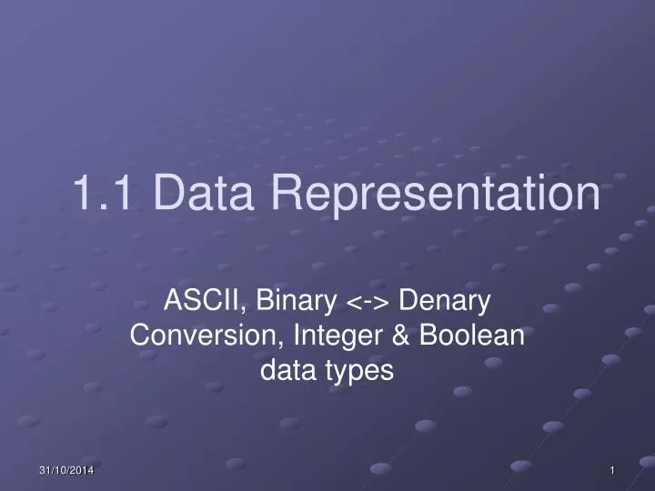 1 1 data representation