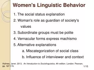 Women's Linguistic Behavior