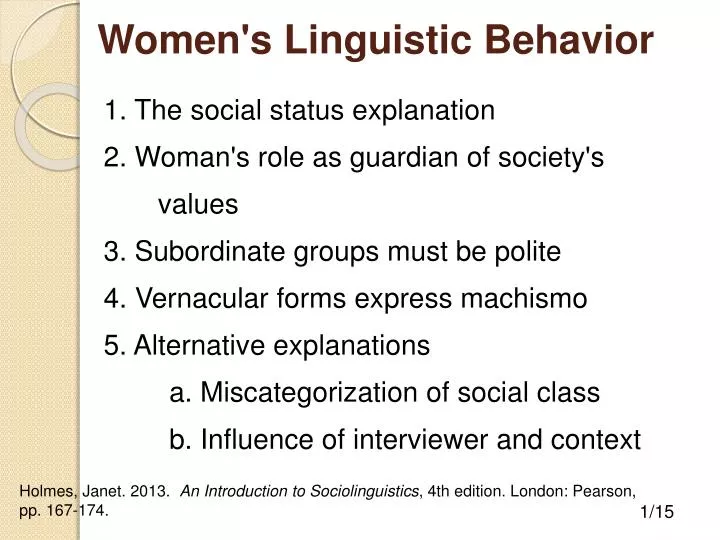 women s linguistic behavior