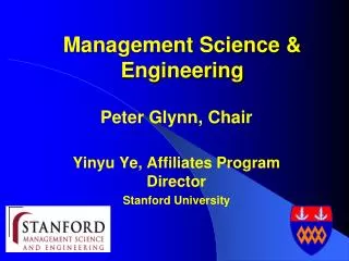 Management Science &amp; Engineering