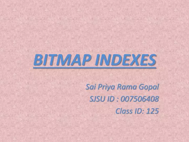bitmap indexes