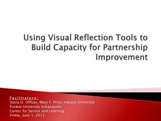 Using Visual Reflection Tools to Build Capacity for Partnership Improvement