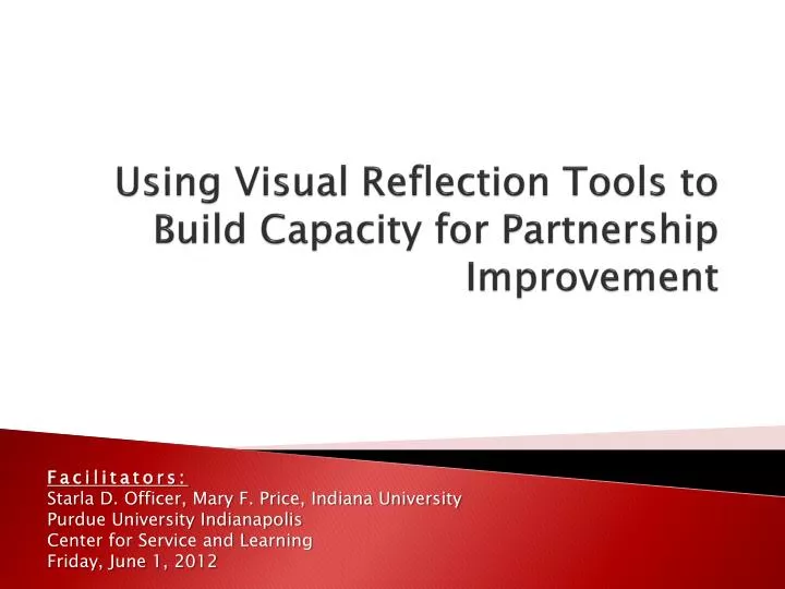 using visual reflection tools to build capacity for partnership improvement