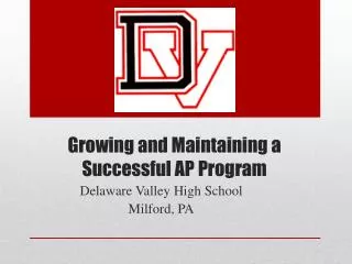 Growing and Maintaining a Successful AP Program