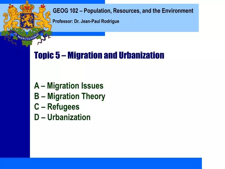 topic 5 migration and urbanization