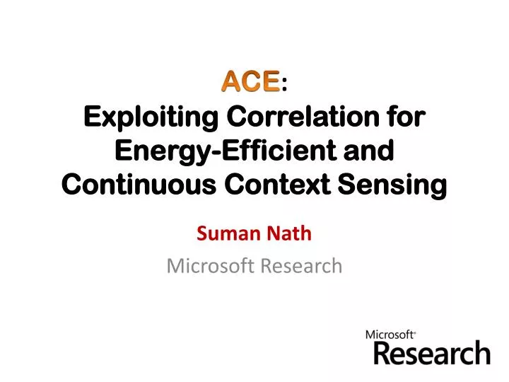 ace exploiting correlation for energy efficient and continuous context sensing