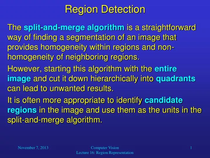 region detection