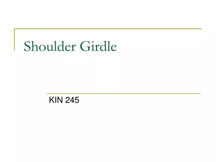 shoulder girdle