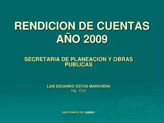 rendicion de cuentas a o 2009