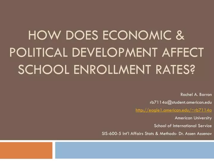 how does economic political development affect school enrollment rates