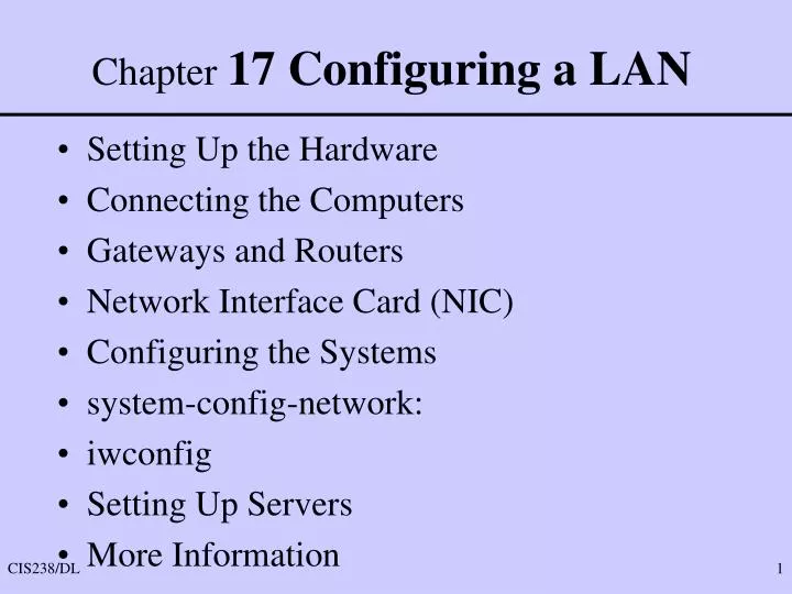 chapter 17 configuring a lan
