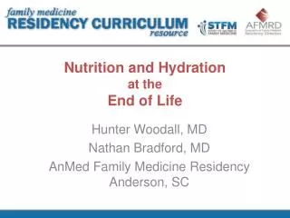 Nutrition and Hydration at the End of Life