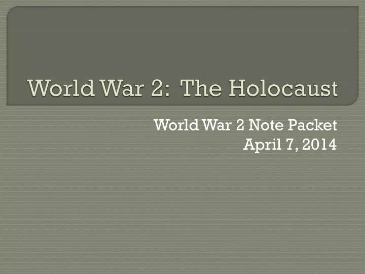 world war 2 the holocaust