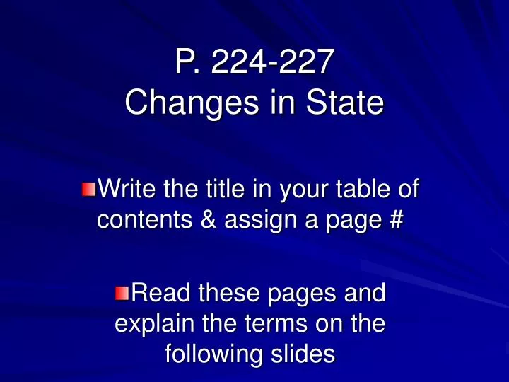 p 224 227 changes in state