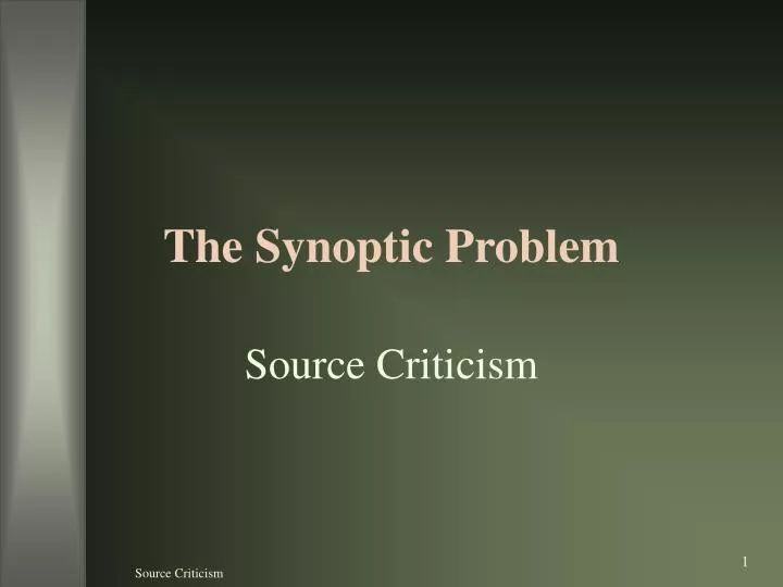 the synoptic problem