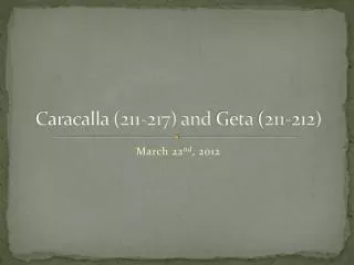Caracalla (211-217) and Geta (211-212)