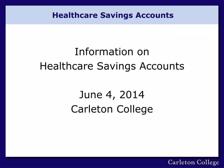 healthcare savings accounts