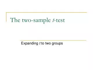 The two-sample t -test