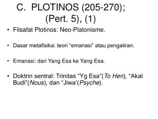 c plotinos 205 270 pert 5 1