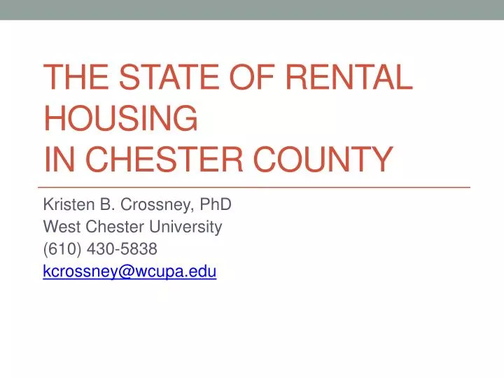 the state of rental housing in chester county
