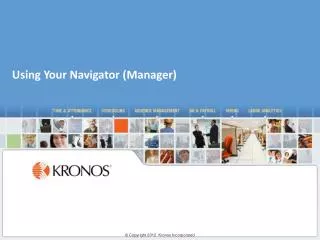 Using Your Navigator (Manager)