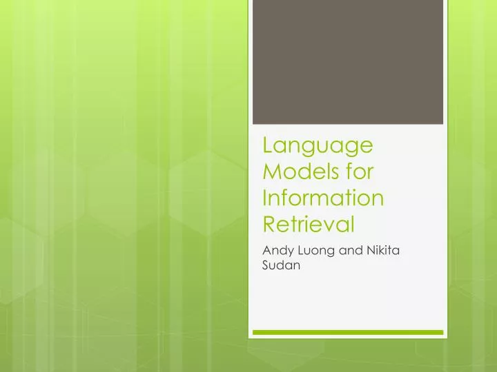 language models for information retrieval