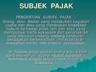 subjek pajak
