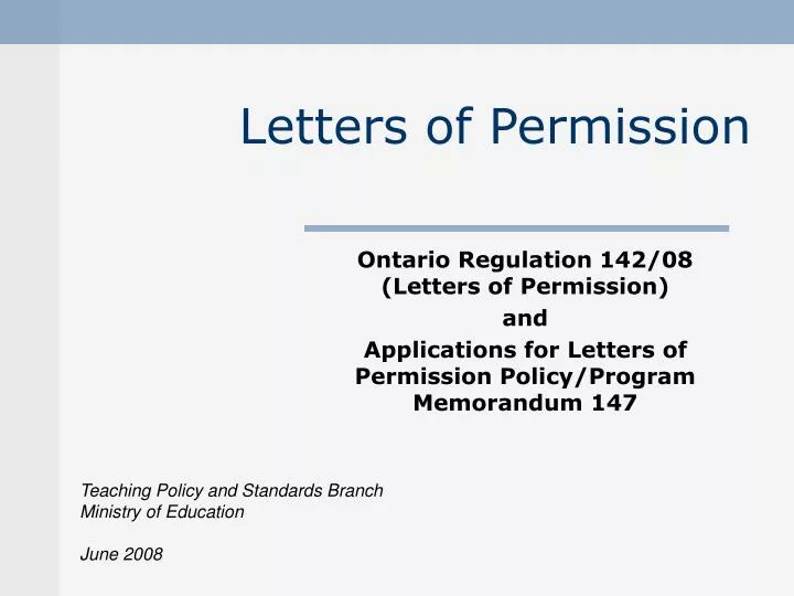 letters of permission