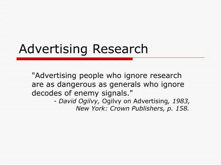 PPT Advertising Research PowerPoint Presentation Free Download ID 