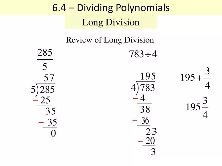 6 4 dividing polynomials